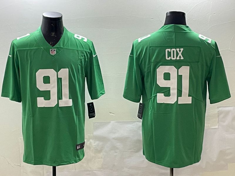 Men Philadelphia Eagles #91 Cox Green Throwback 2025 Nike Vapor Limited NFL Jersey style 1->philadelphia eagles->NFL Jersey
